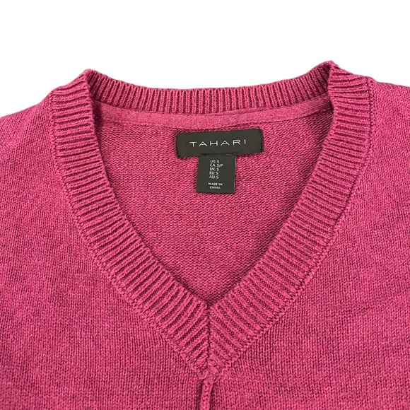 Tahari Pink V-Neck Sweater | Women's S - Picture 3 of 7